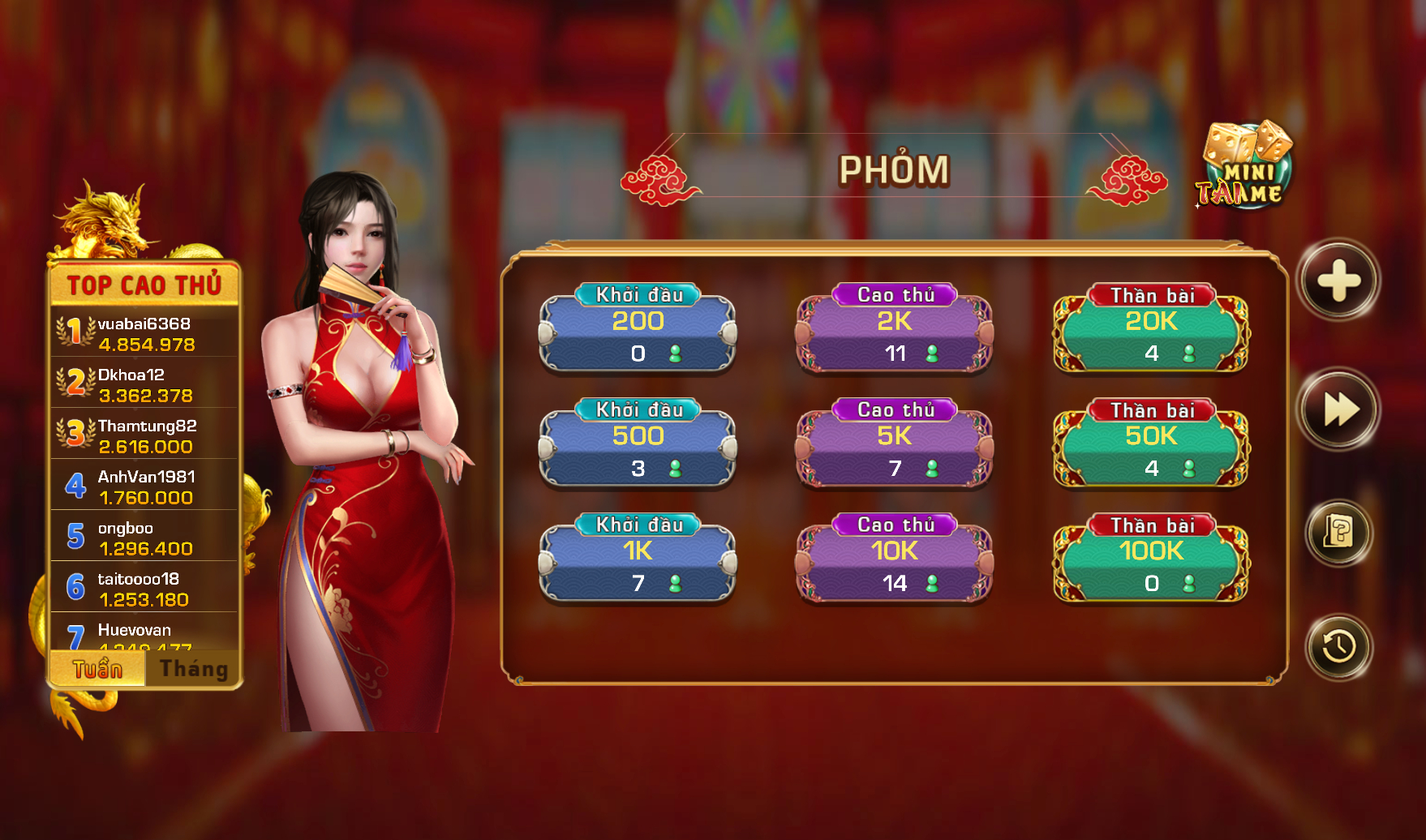 Phỏm là thể loại được ưa chuộng bậc nhất tại Iwin